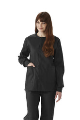 JACKET,SCRUB,BLACK,CE,USEX KNIT CUF,LRG